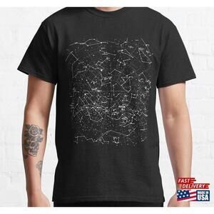 Astronomy Constellations Map Mythology Astrology Stars Galaxy Universe Tshirt